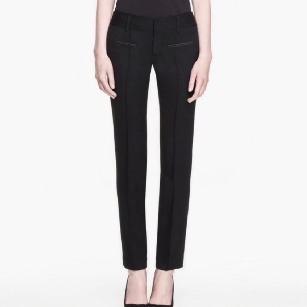 Helmut Lang Women's Pleated Low Rise Dress Pants in Black